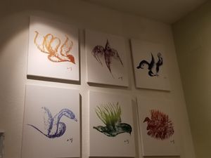 Art inside the cafe at My Secret Garden Cafe in Vienna