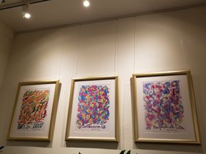 Art inside the cafe at My Secret Garden Cafe in Vienna