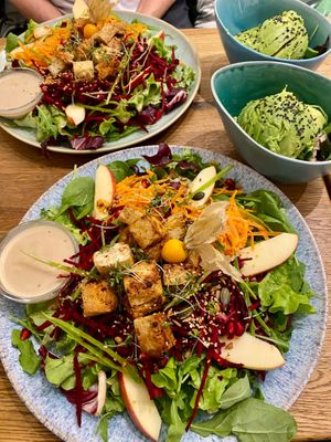 Secret Garden Salad with grilled organic tofu  at My Secret Garden Cafe in Vienna