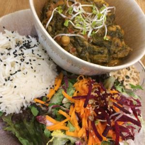 Vegan and gluten-free curry at My Secret Garden Cafe in Vienna