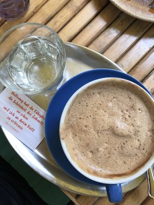 Latte service at My Secret Garden Cafe in Vienna