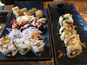 A selection of vegan sushi at Raw Like Sushi in Hamburg