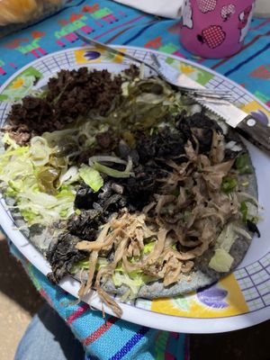 From another stall, traditional Aztec food that can be made vegan   at Mercado del Pueblo in Sayulita
