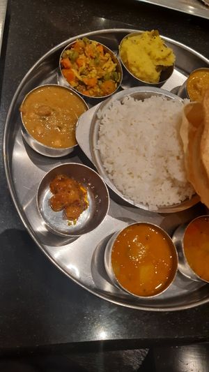 South Indian thali at Saravana Bhavan in Brussels