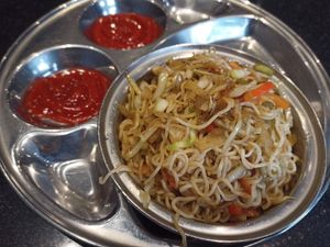 Vegetables noodle at Saravana Bhavan in Brussels