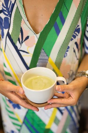 Matcha latte at bistro ZDRAVO in Sarajevo