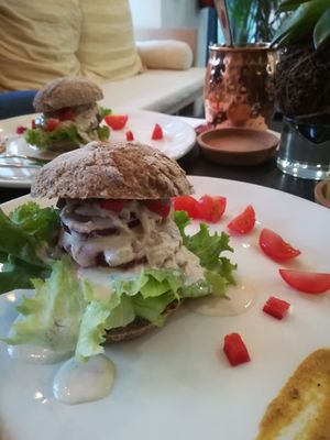 Delicious Vegan Burger at bistro ZDRAVO in Sarajevo
