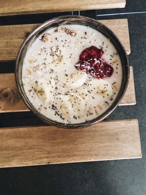 Granola in oat milk at bistro ZDRAVO in Sarajevo