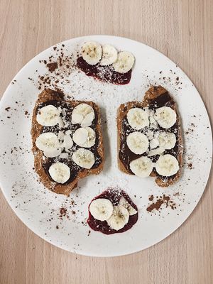Penut butter sandwich at bistro ZDRAVO in Sarajevo