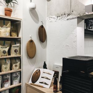 Local artisan wooden serving board by MS&WOOD at bistro ZDRAVO in Sarajevo