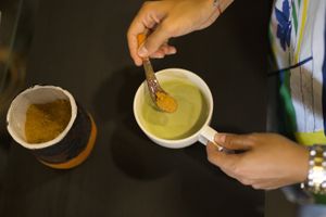 Matcha latte at bistro ZDRAVO in Sarajevo