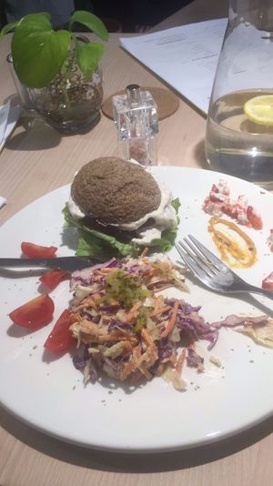 veggie burger at bistro ZDRAVO in Sarajevo