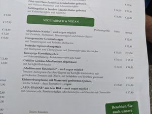Vegetarian/vegan options (Aug 2021) at Bräustüberl Schloss in Seefeld