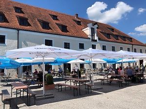 Terrasse  at Bräustüberl Schloss in Seefeld
