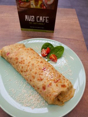Vegan green pesto crepes. High recommend!  at Avo Cafe in Waterford