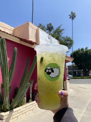 Cucumber Lime w/Chia Seeds (Agua Fresca) 😻🌱  at Borreguitas in Pomona