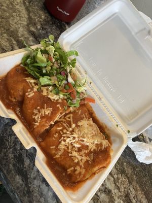 Vegan Wet Burrito with Soy Al Pastor and Red Salsa  at Borreguitas in Pomona