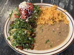 Three taco plate (hard and soft)   at Borreguitas in Pomona
