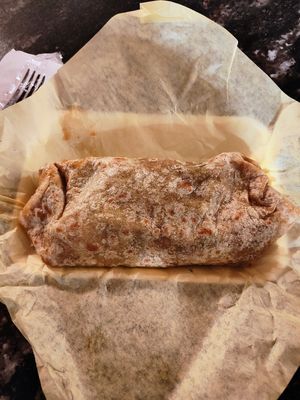 Soy chorizo burrito with potatoes. at Borreguitas in Pomona