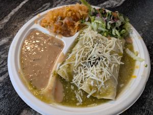 Spinach and mushroom enchiladas were ok at Borreguitas in Pomona