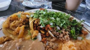 Pastor, carne, and soyrizo tacos at Borreguitas in Pomona
