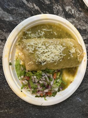Wet burrito al pastor w/green saucee  at Borreguitas in Pomona