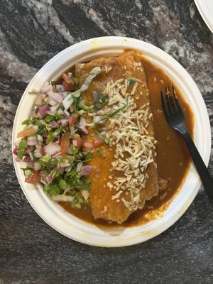 Wet burrito al pastor w/red sauce  at Borreguitas in Pomona