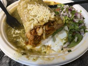 Inside the burrito   at Borreguitas in Pomona