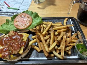 Vegan burger   at The Works in Niagara Falls