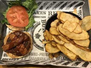 Great Bacon Cheeseburger  at The Works in Niagara Falls