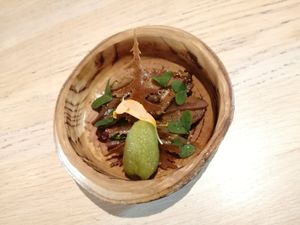 Saffron milk caps, boletes, oxalis and spruce at Lûmé in South Melbourne