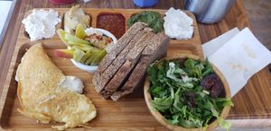 Breakfast with my Wife (wow this was particularly amazing) at I'm Here Because of my Wife - Ani Po Biglal Ishti - אני פה בגלל אשתי in Jerusalem