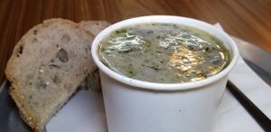 Classic mushroom soup at I'm Here Because of my Wife - Ani Po Biglal Ishti - אני פה בגלל אשתי in Jerusalem