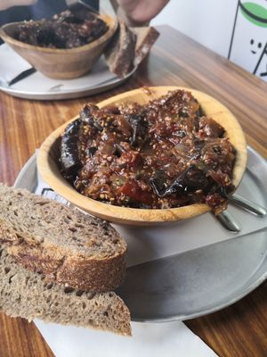 Eggplant stew at I'm Here Because of my Wife - Ani Po Biglal Ishti - אני פה בגלל אשתי in Jerusalem