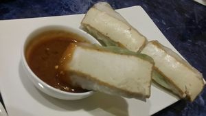 Tofu spring rolls with peanut sauce at Pho Viet in West Melbourne