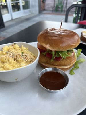 Southwest chicken Sammy & Mac & cheese!  at Veggie Grill by Next Level in El Segundo