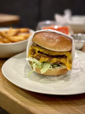 The Double Burger  at Veggie Grill by Next Level in El Segundo