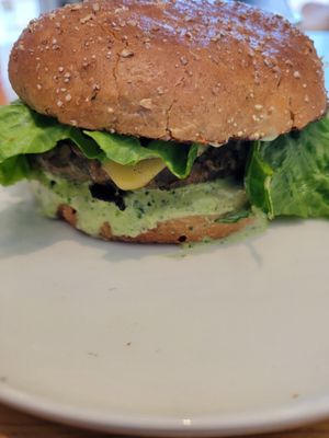 Forest Truffle burger at Veggie Grill by Next Level in El Segundo