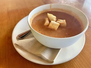 Basil Tomato Soup  at Veggie Grill by Next Level in El Segundo