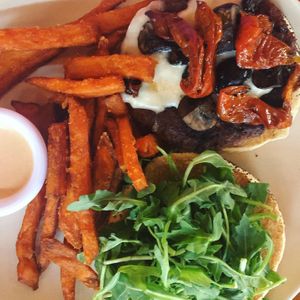 The LUXE Burger at Veggie Grill by Next Level in El Segundo