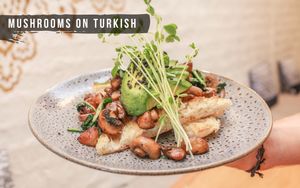 Mushies on Turkish Bread at Perfect Break Vegetarian Cafe in Gerringong