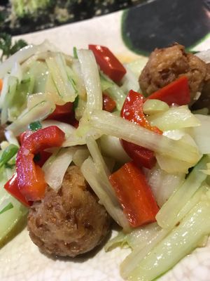 Lotus root and veggie  at Pure Lotus in Yangshuo