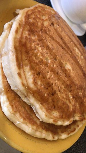 Vegan old fashioned pancakes  at Batter Up Pancakes in Fresno