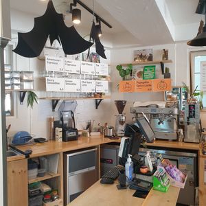 nice cafe set up at Vegan Space in Seoul