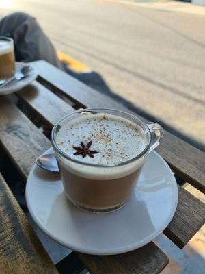 pumpkin spice latte (oatly) at Vegan Space in Seoul