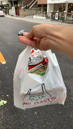 Bag of goodies at Vegan Space in Seoul