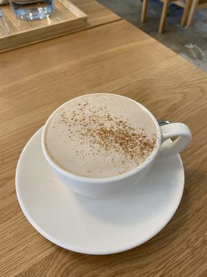 Chai latte at Vegan Space in Seoul