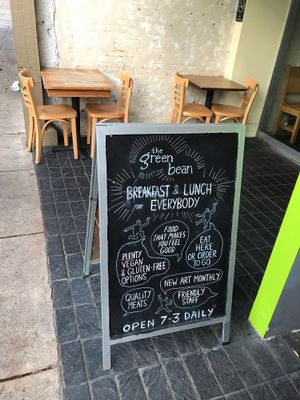Welcome sign at Green Bean in Northampton