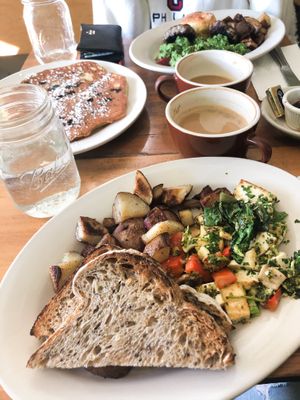 tofu scramble with scone subbed for toast  at Green Bean in Northampton