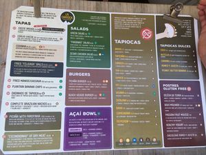 food menu at La Carioca in Barcelona